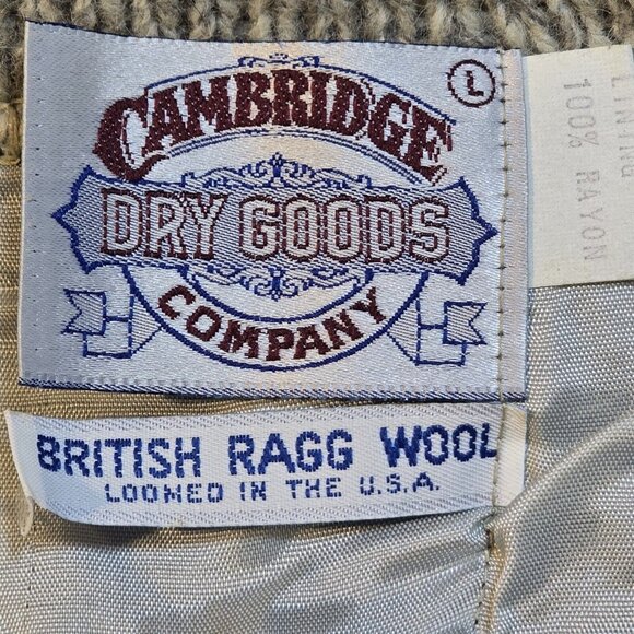 Cambridge VTG Fair Isle Sweater Ragg Wool Full Zip Lined Jacket USA Made Women L - Picture 10 of 12